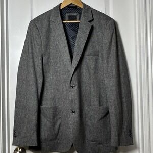 7DIAMONDS Textured Gray Torres Fit Double Button‎  Front Pockets Blazer